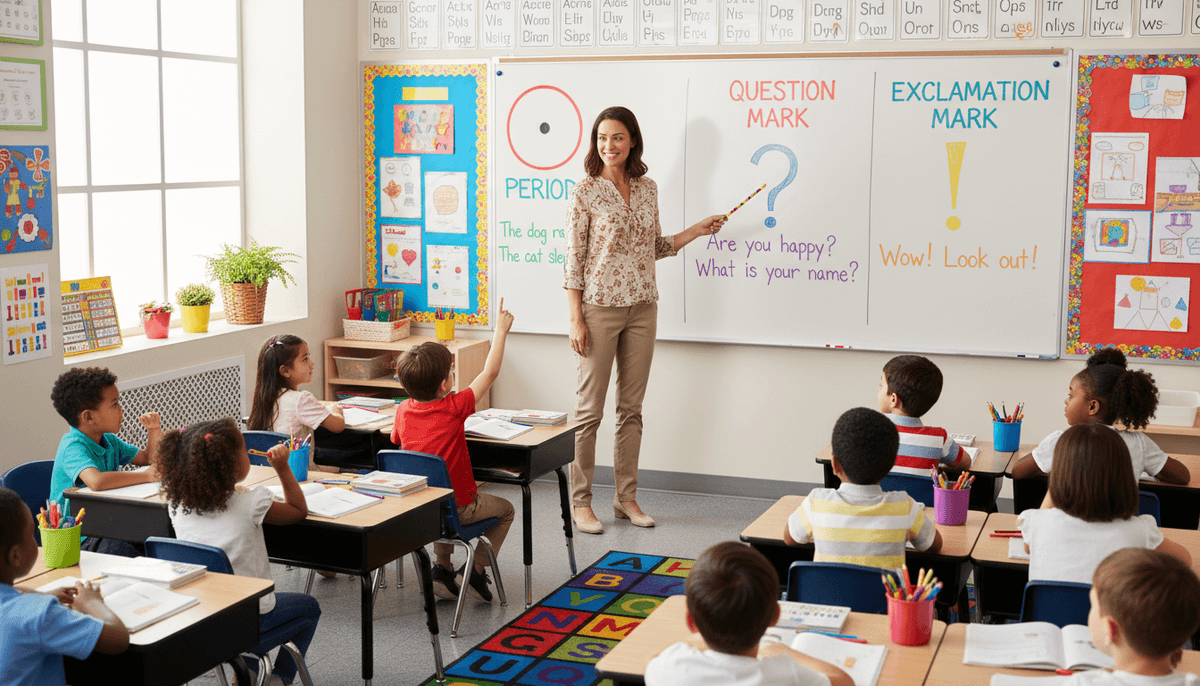 Teaching Punctuation to First Graders: Periods, Question Marks, and More