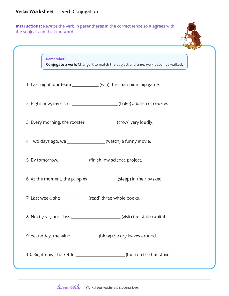 Verb conjugation