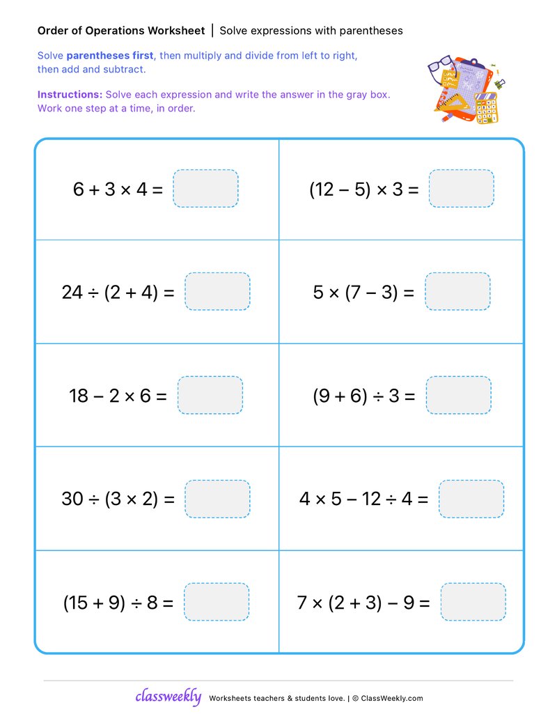 Solve Expressions With Parentheses