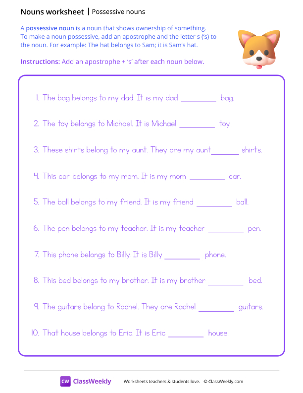 Possessive Nouns