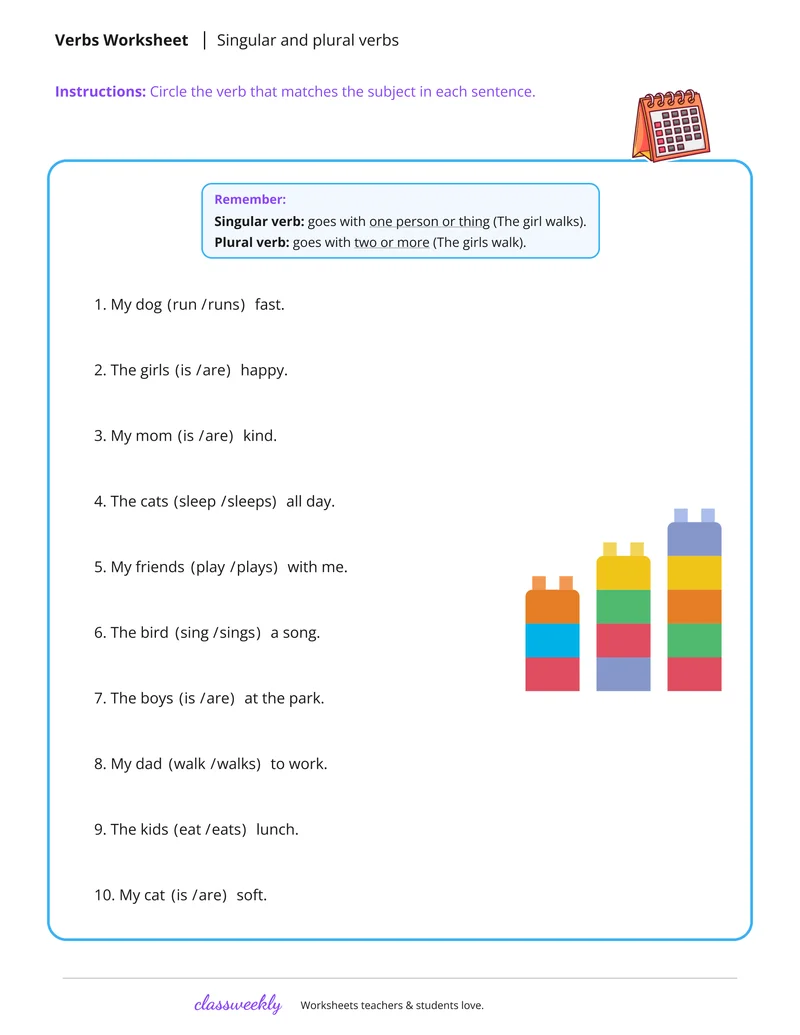 Singular and plural verbs