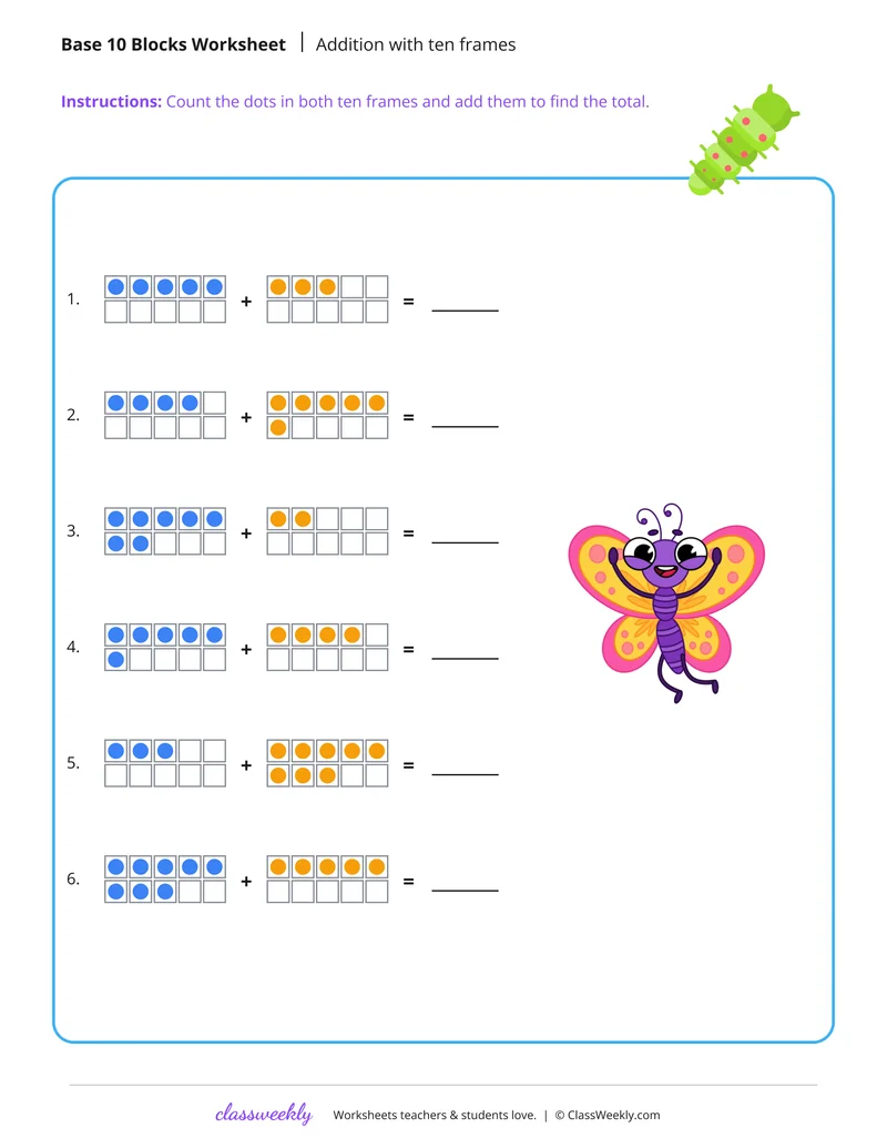 Addition with ten frames