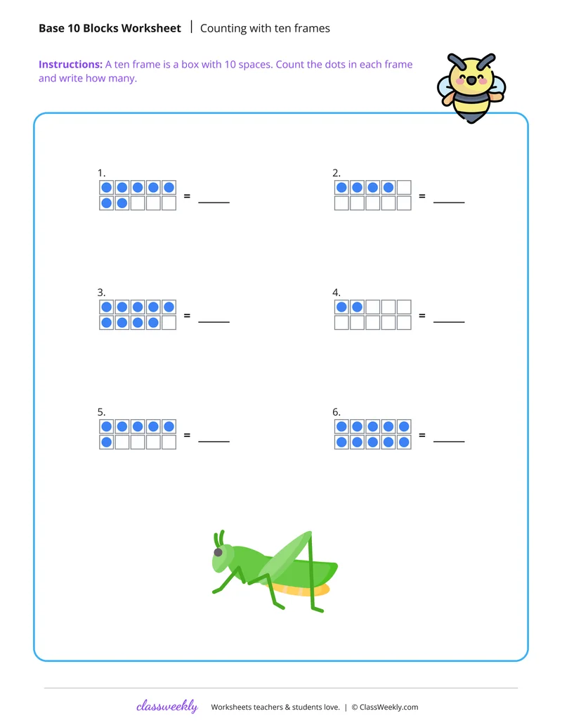 Counting with ten frames