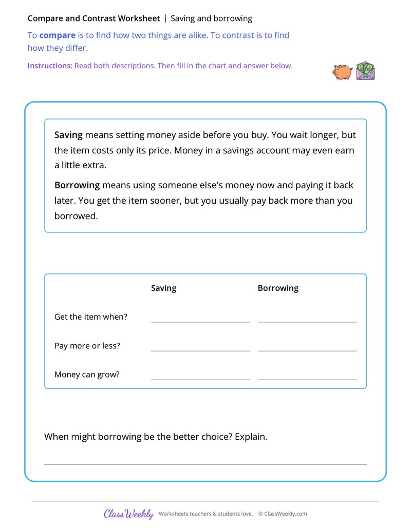 Saving and Borrowing