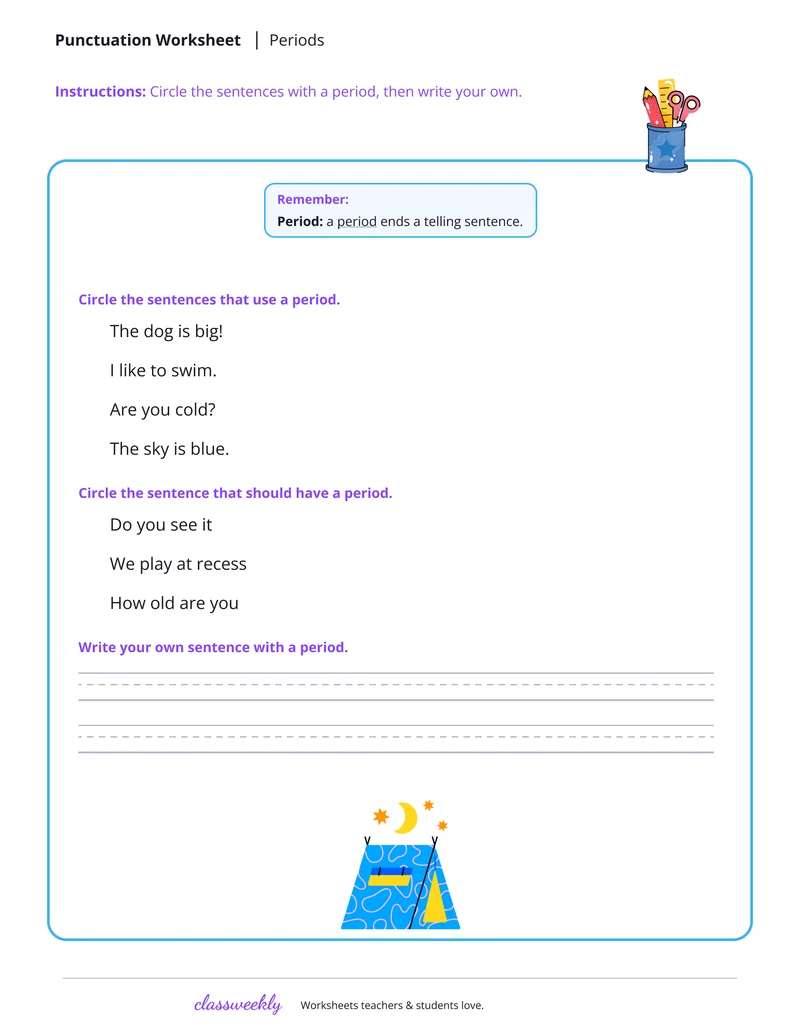 Periods: Circle and Write