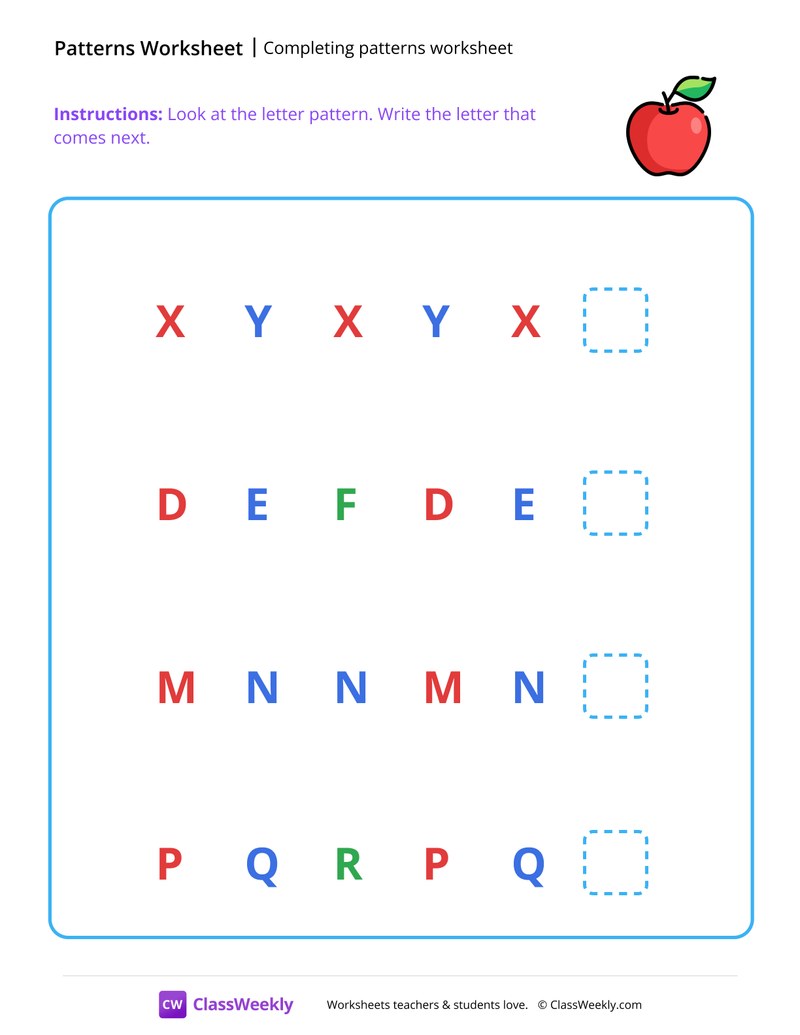 Completing Letter Patterns
