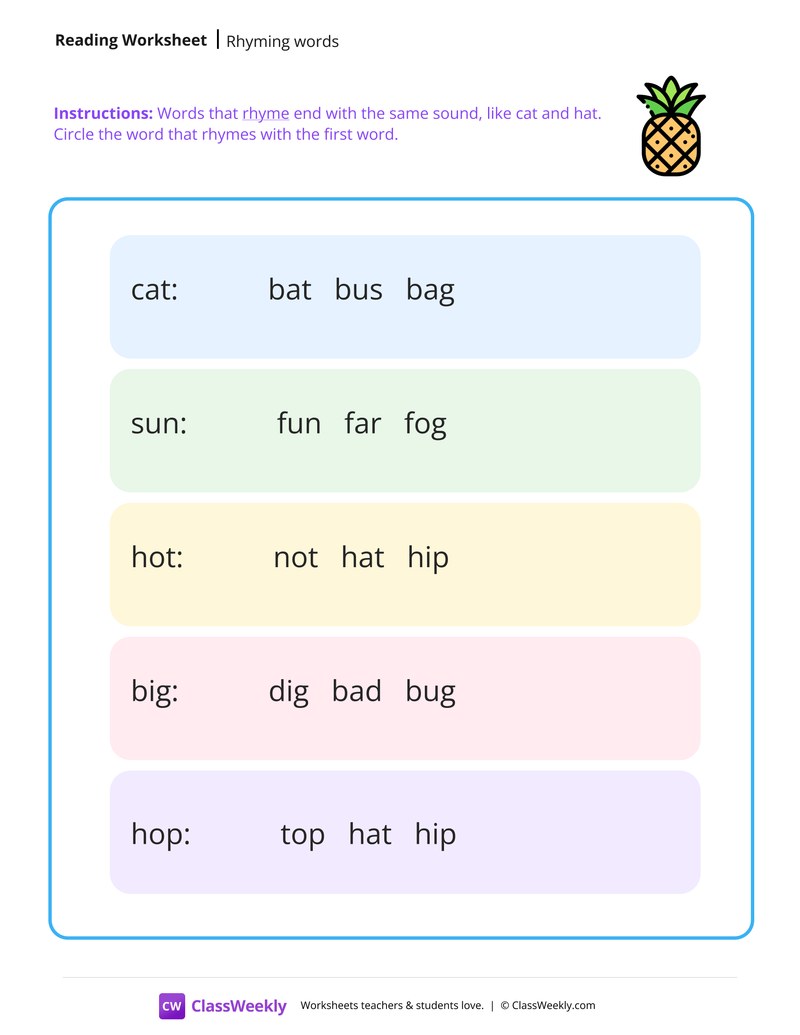 Rhyming Words