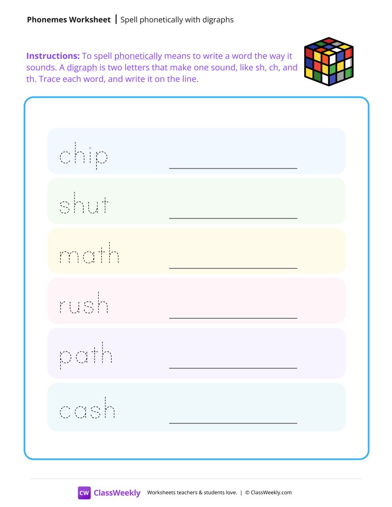 Spell Phonetically with Digraphs