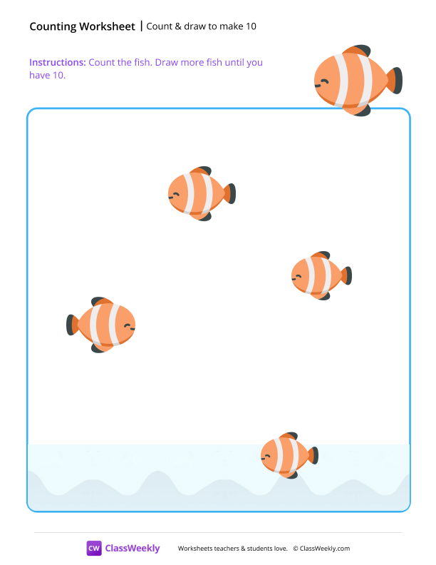 Count & draw objects to make 10