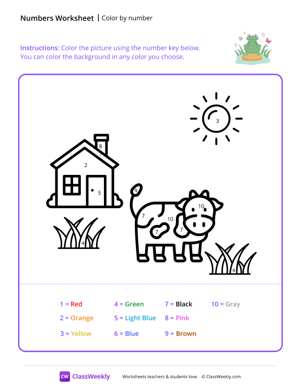 Color by Number (Cow)