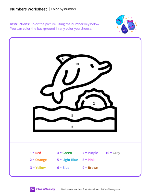 Color by Number (Dolphin)