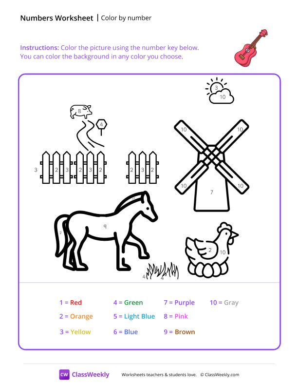 Color by Number (Farm)