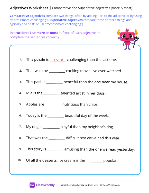 More & most