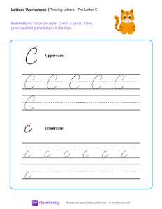 Cursive C | Worksheet | ClassWeekly.com