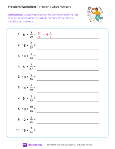 fraction times whole number game