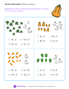 Division sentences - Squash | Worksheet | ClassWeekly.com