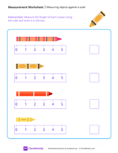 Measuring objects against a scale (length) - Crayon | Worksheet ...