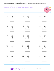 how to multiply 2 digit numbers by 1 digit numbers