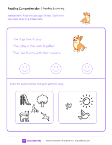 Read and Color - Happy Pup | Worksheet | ClassWeekly.com