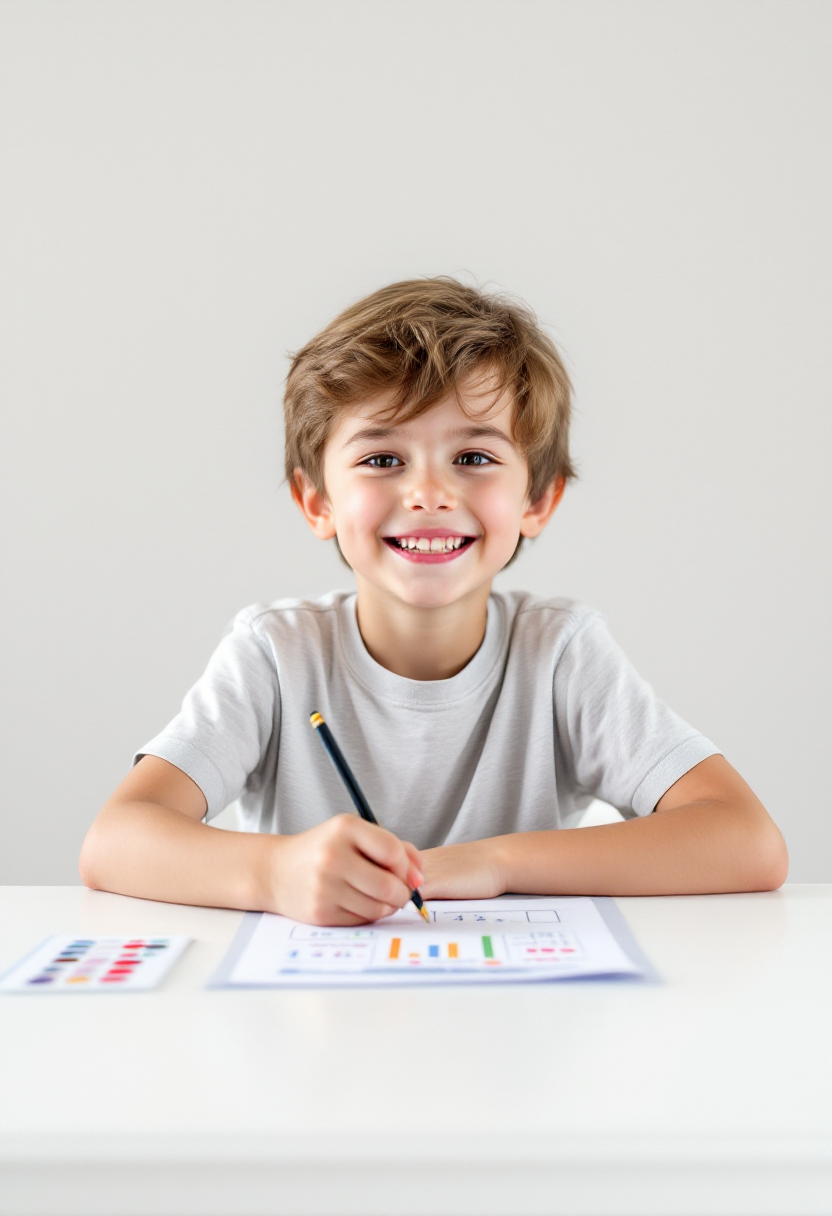 Child doing worksheet